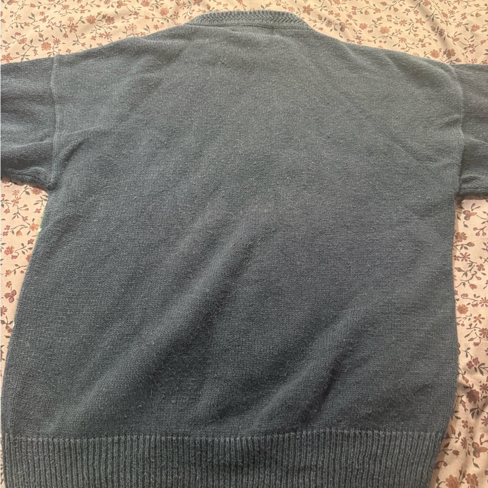 Classic Women's Crewneck Sweater in Gray and Green - Picture 3 of 6